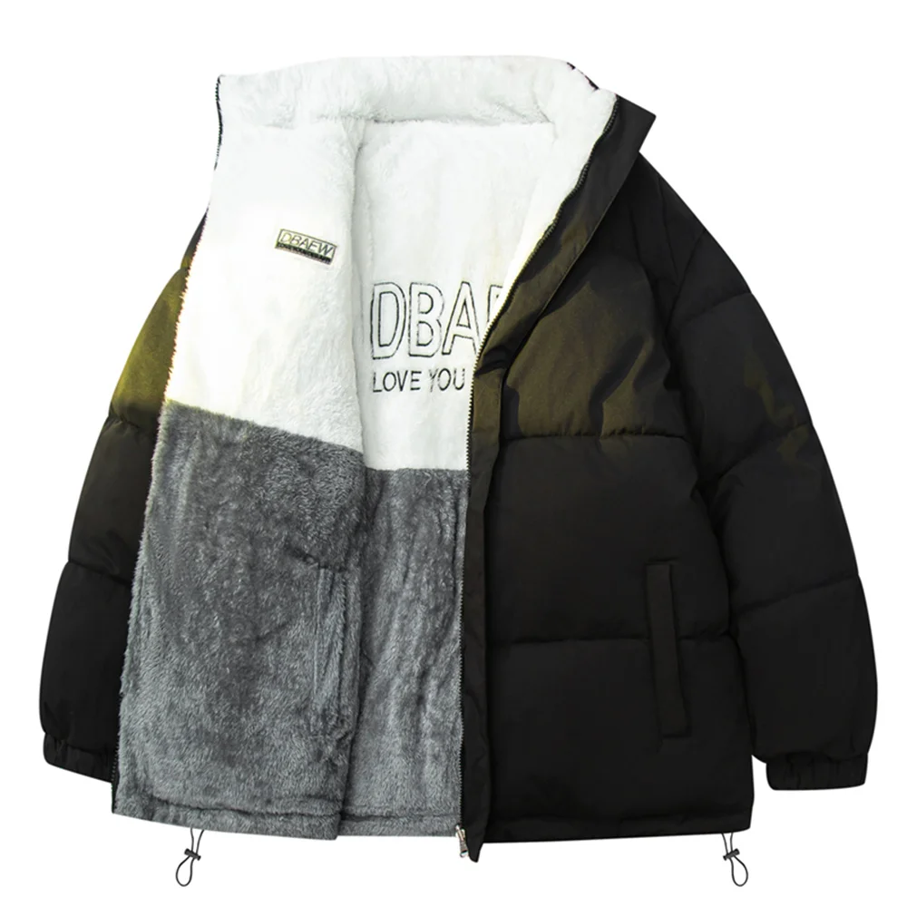 

High-quality lambskin fleece men's casual double-sided loose and versatile cotton-padded jacket, men's cotton-padded clothing