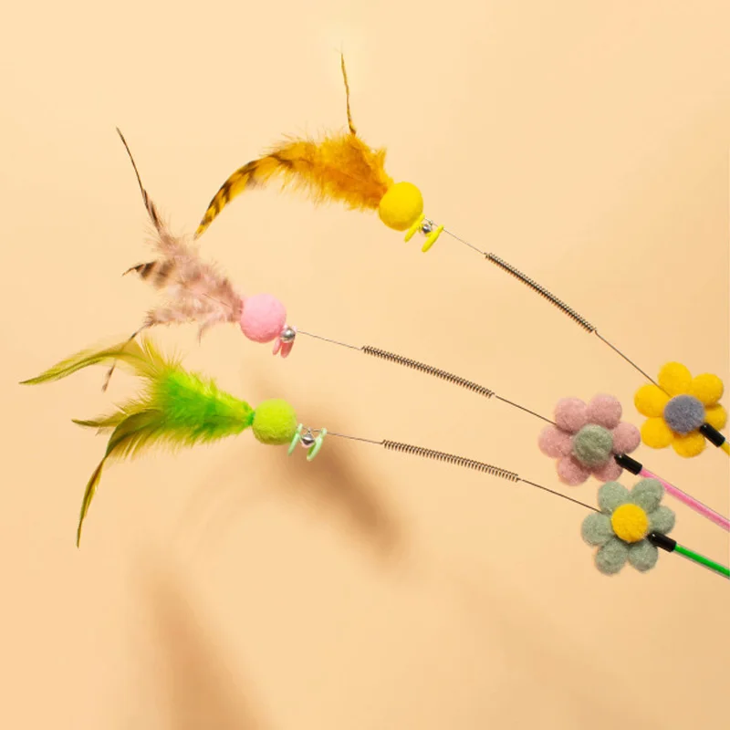 Varita interactiva con plumas para gatos y gatitos – Antiaburrimiento - imagen 2
