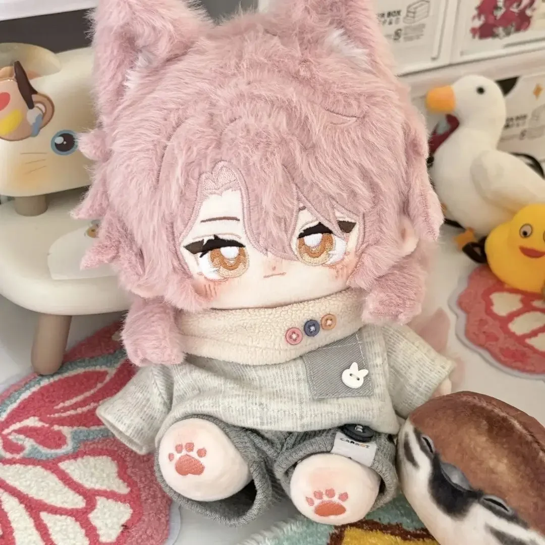 

20cm Anime Dress Up Stuffed Toys Cosplay Game Honkai: Star Rail Jiaoqiu Pink Ear Tail Plush Cotton Doll Body Dolls Kid Gifts Toy