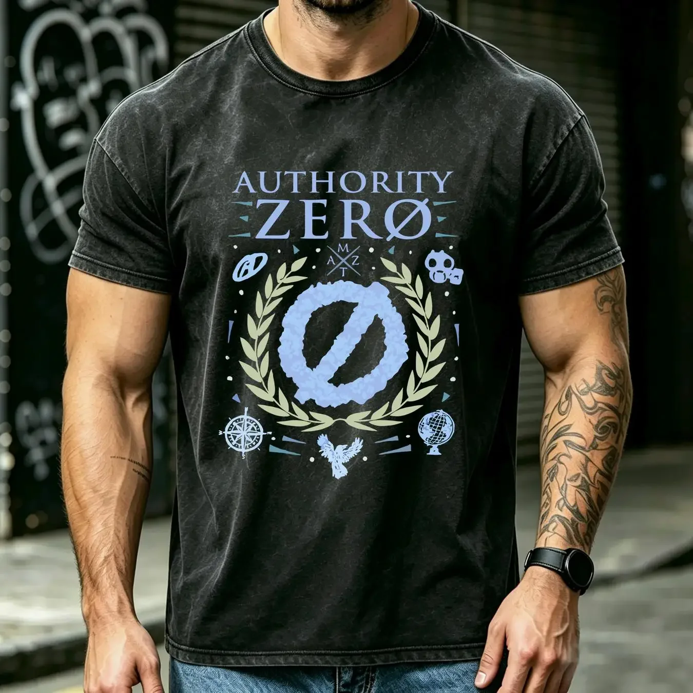 washed T Shirt 2000s Authority Zero XL Andiamo 12 34 A Passage In Time Skate Surf Punk vintage Washed Stylish Soft Stretched