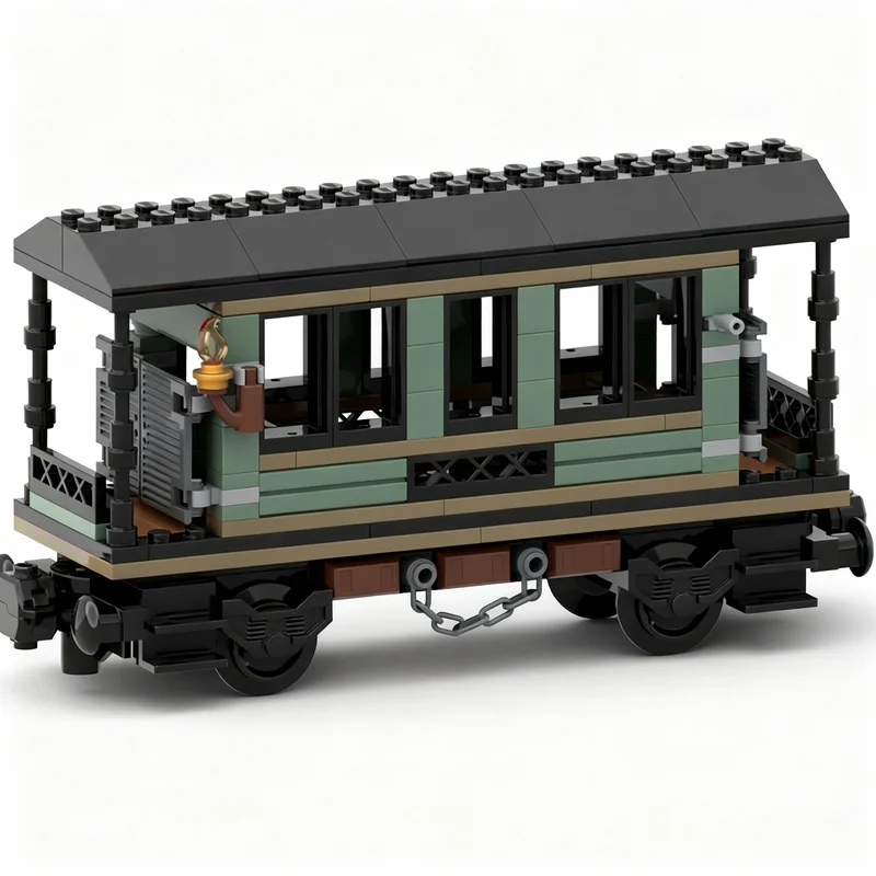 132pcs MOC Haunted Train Small Passenger Car Model Toys Building Blocks Architecture Christmas Gift Kids Birthday DIY Education