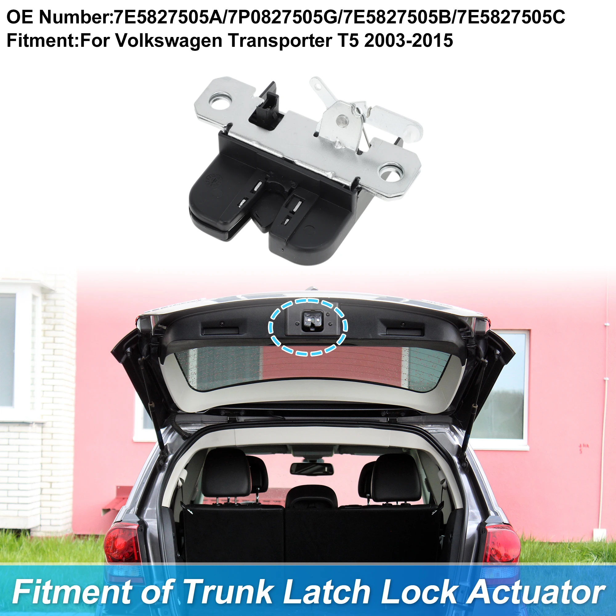 

Привод замка защелки багажника UXCELL для Volkswagen Transporter T5 03-15 No 7E5827505A