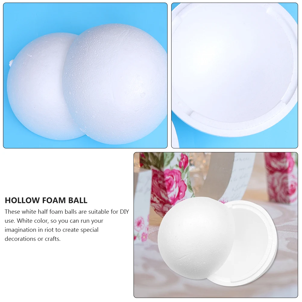 

3 шт., белые полукруглые пенопластовые полушарики, принадлежности для рукоделия, свадебные рождественские украшения, полый шар, реквизит, полый шар