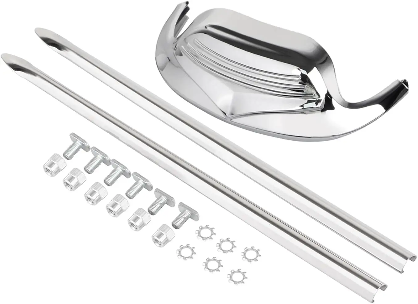 

Chrome Motorcycle Front Fender Mudguard Tip Accent Spear Trim Kit For Harley Softail Classic FLSTC 1986-2008 FLSTN 1993-1996 and
