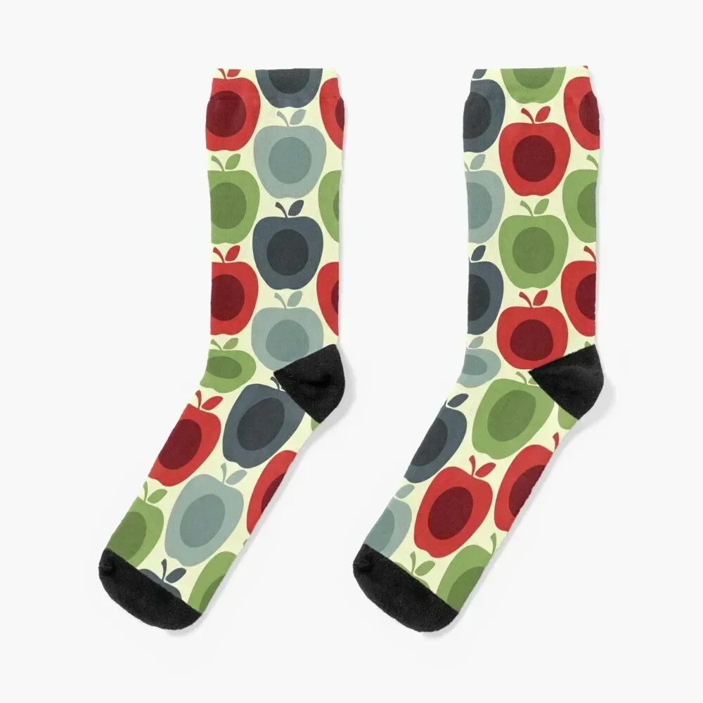 Orla kiely, Apples ,orla kiely pattern Socks men cotton high quality japanese fashion sheer Luxury Woman Socks Men's