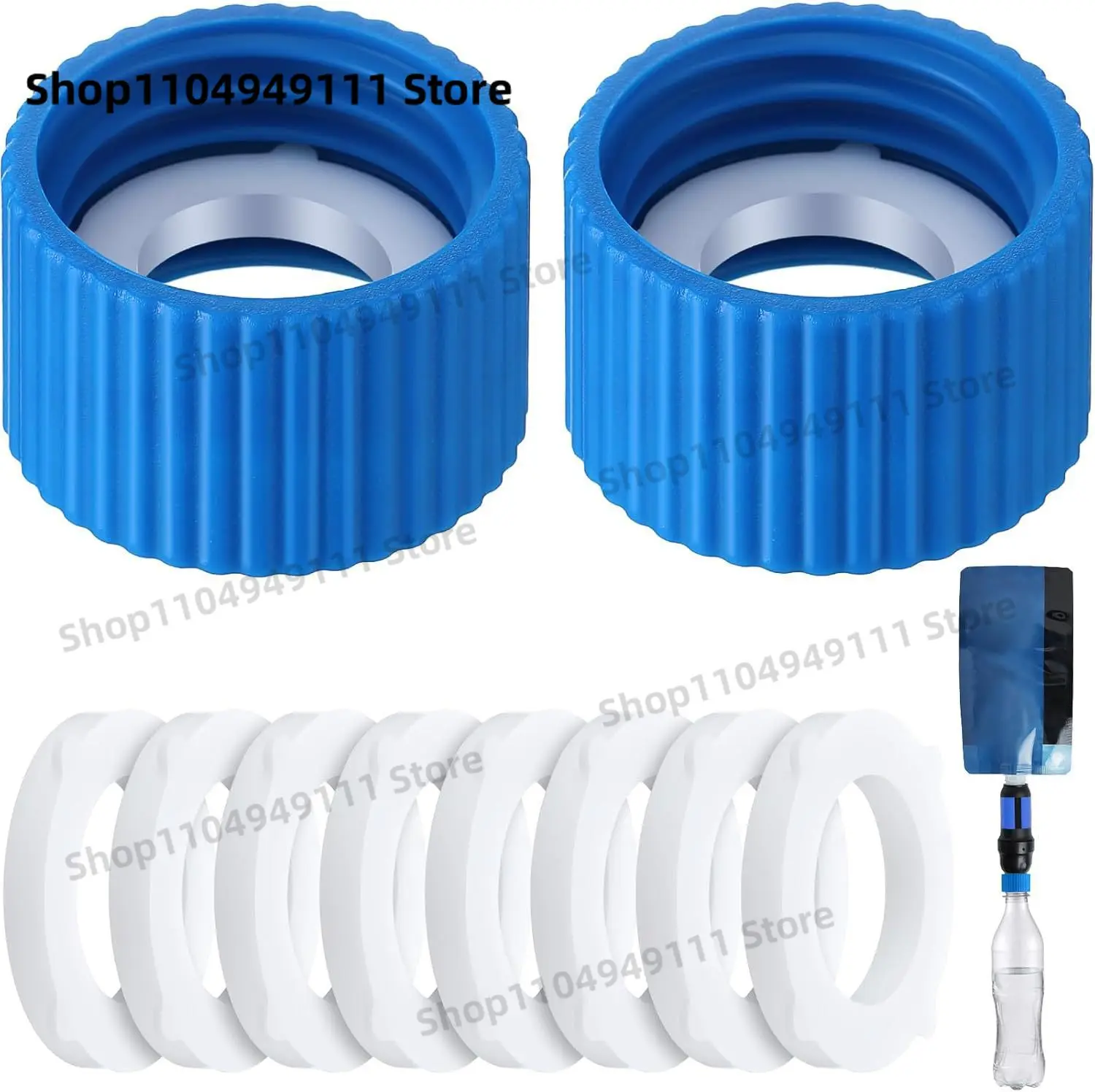 

2Pcs Water Filter Coupling Kits Filtration Cleaning Couplings with Gaskets Seal Quick Connecting Water Filter Adapter