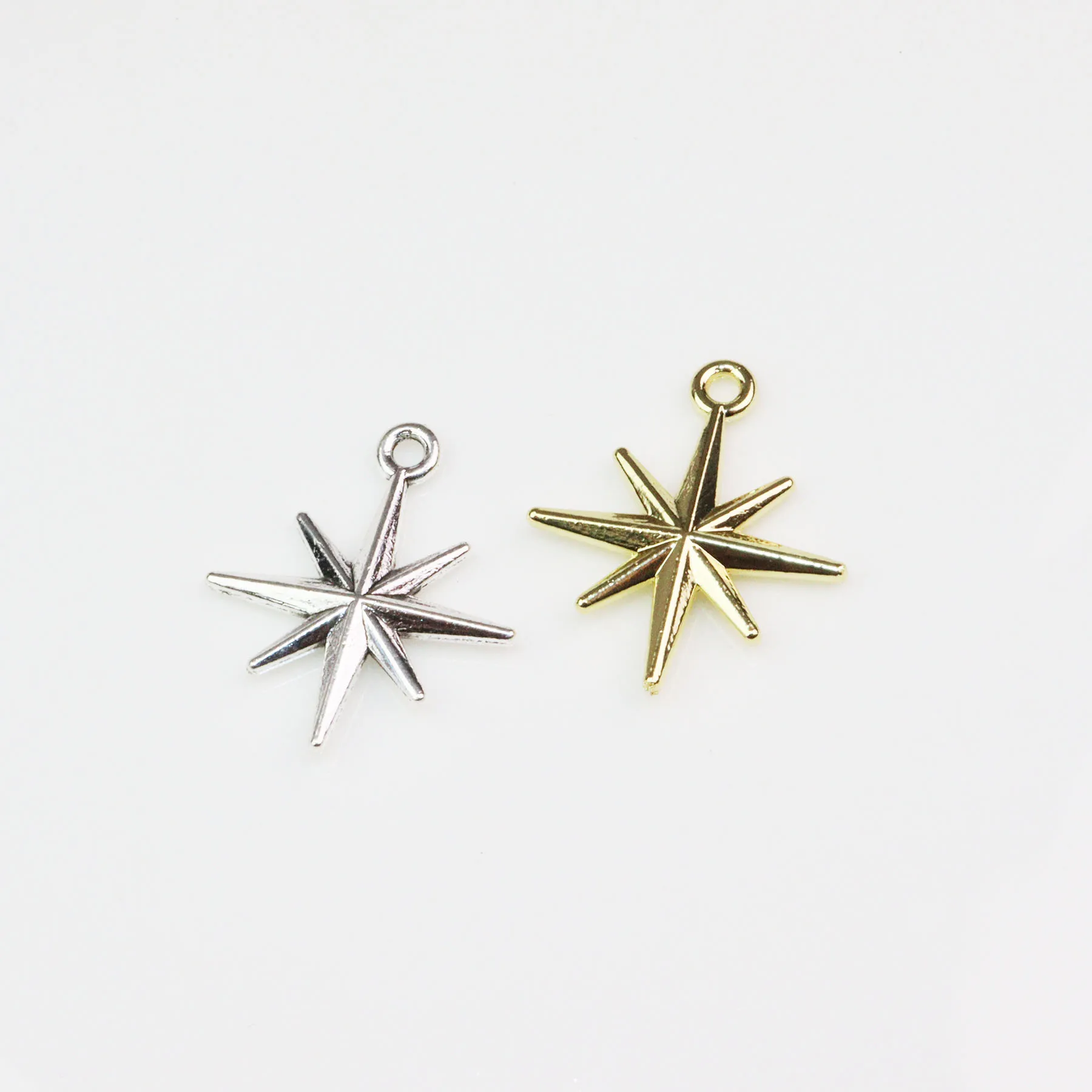 Eruifa 20pcs Beautiful Star Zinc Alloy Charms Pendant Jewelry DIY Necklace Bracelet Earrings 2 Colors
