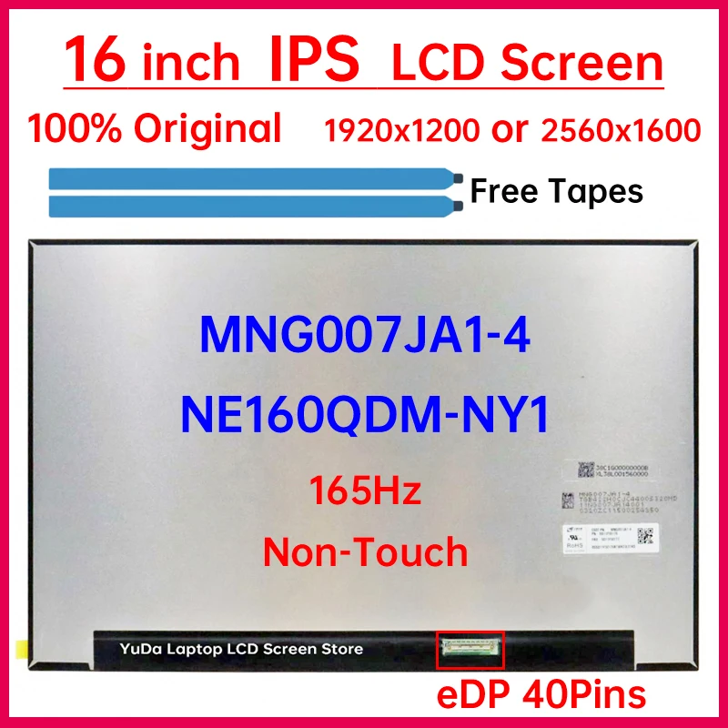 

16" 165Hz Laptop LCD Screen NE160QDM-NY1 MNG007JA1-4 For Lenovo Legion 5 Pro 16ARH7 16ARH7H 16IAH7 16IAH7H Display Matrix Panel