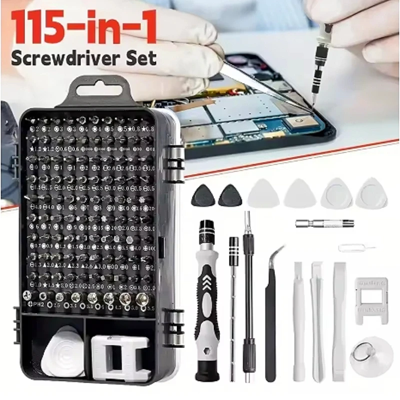 

115 In 1 Precision Screwdriver Set Magnetic Repair Tool Kit With Case For Repair Computer IPhone PC Household