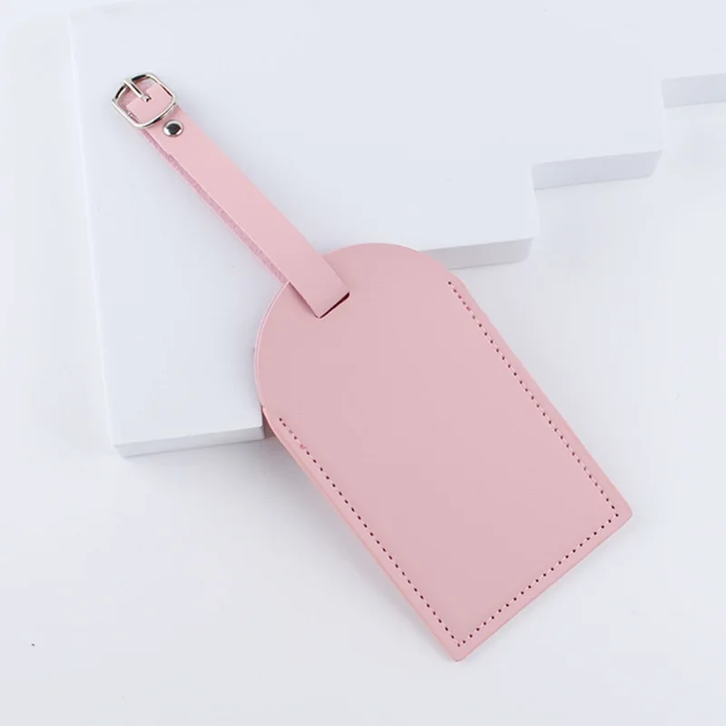 Laser Engarving Name Pu Luggage Tag Solid Color Suitcase Name Tag Travel Tags  Bag Tags for Luggage Travel Accessories