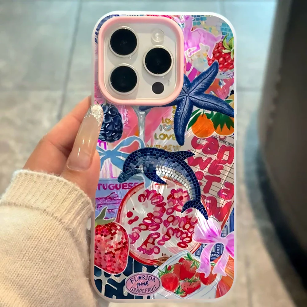 Für Xiaomi Redmi Note 10 14 13 12 Pro Plus 5G 11 Hüllen Retro Collage Dolphin INS Hülle für Redmi 12 13C 14C Stoßfeste Fallschutzhülle – Detail 2