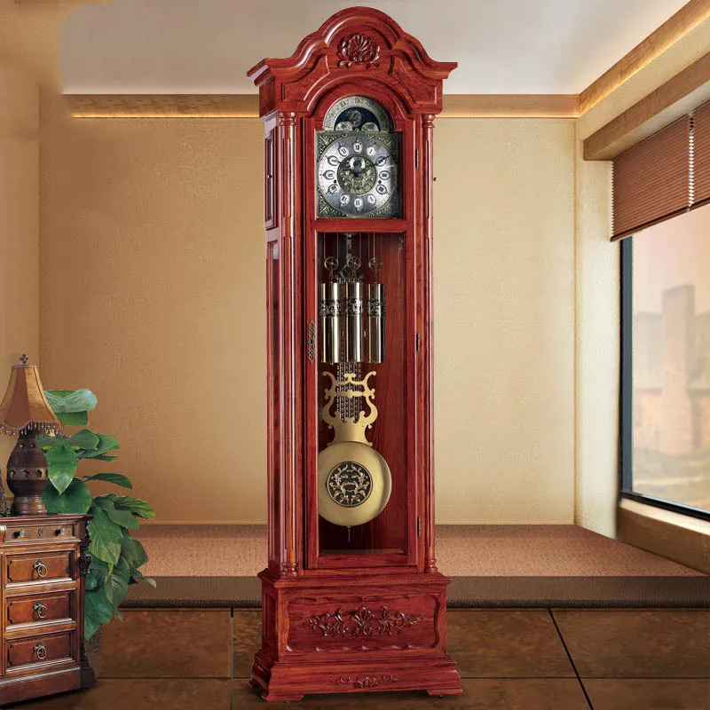 Floor clock European solid wood mechanical floor clock retro classical Chinese living room
