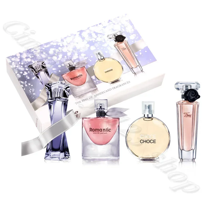 Caja de regalo de perfume de larga duración para mujer, caja de regalo con fragancia de flores y frutas, Perfume de 25 ml * 4 botellas de cajas de regalo