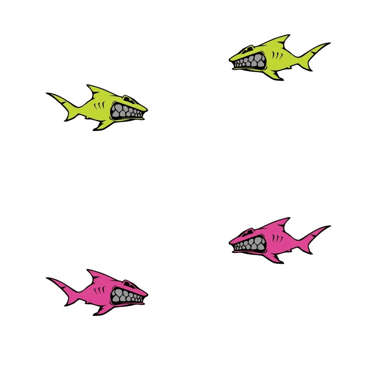 

High Quality Car Styling Stickers Neon Fluorescent Yellow Shark Modeling Decal PVC Cars Motorcycle Waterproof Decals