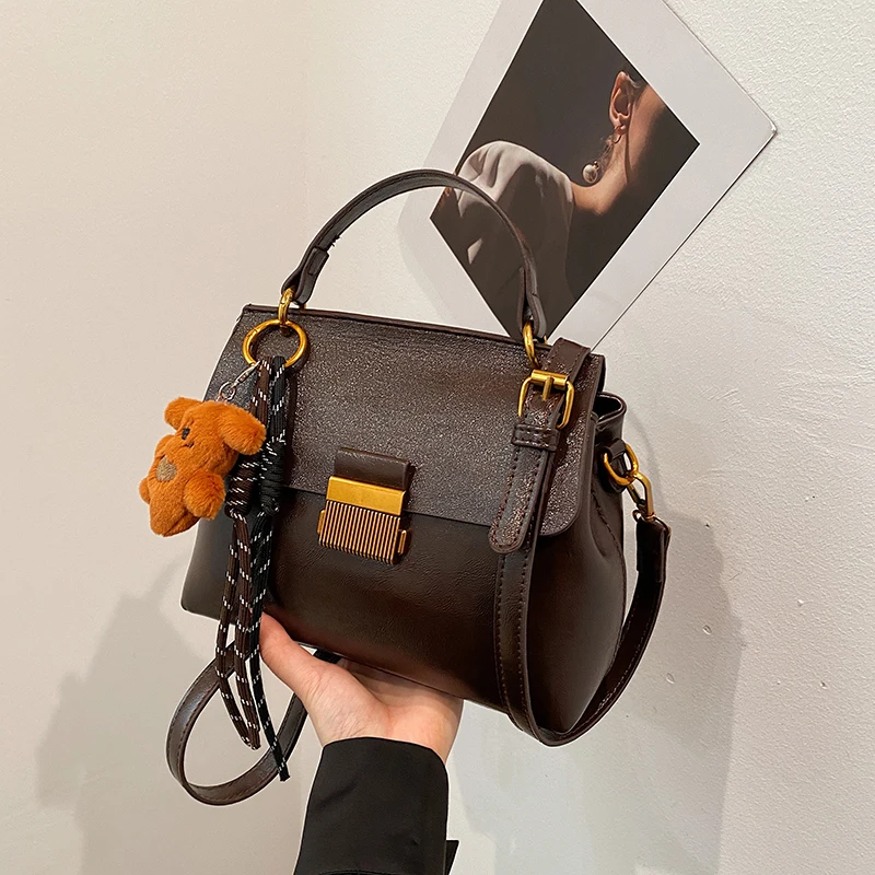 

Fashion Women Bag Leather Handbag Famale Top-handle Solid Shoulder Bags Simplicity Messenger Bag For Ladies