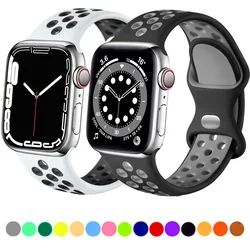 Silicone Watch Band for Apple Watch 44m 45mm 46mm Ultra Band 49mm 42mm 41mm 40mm 38mm for for iWatch Series 10 9 SE 8 7 6 5 4 3
