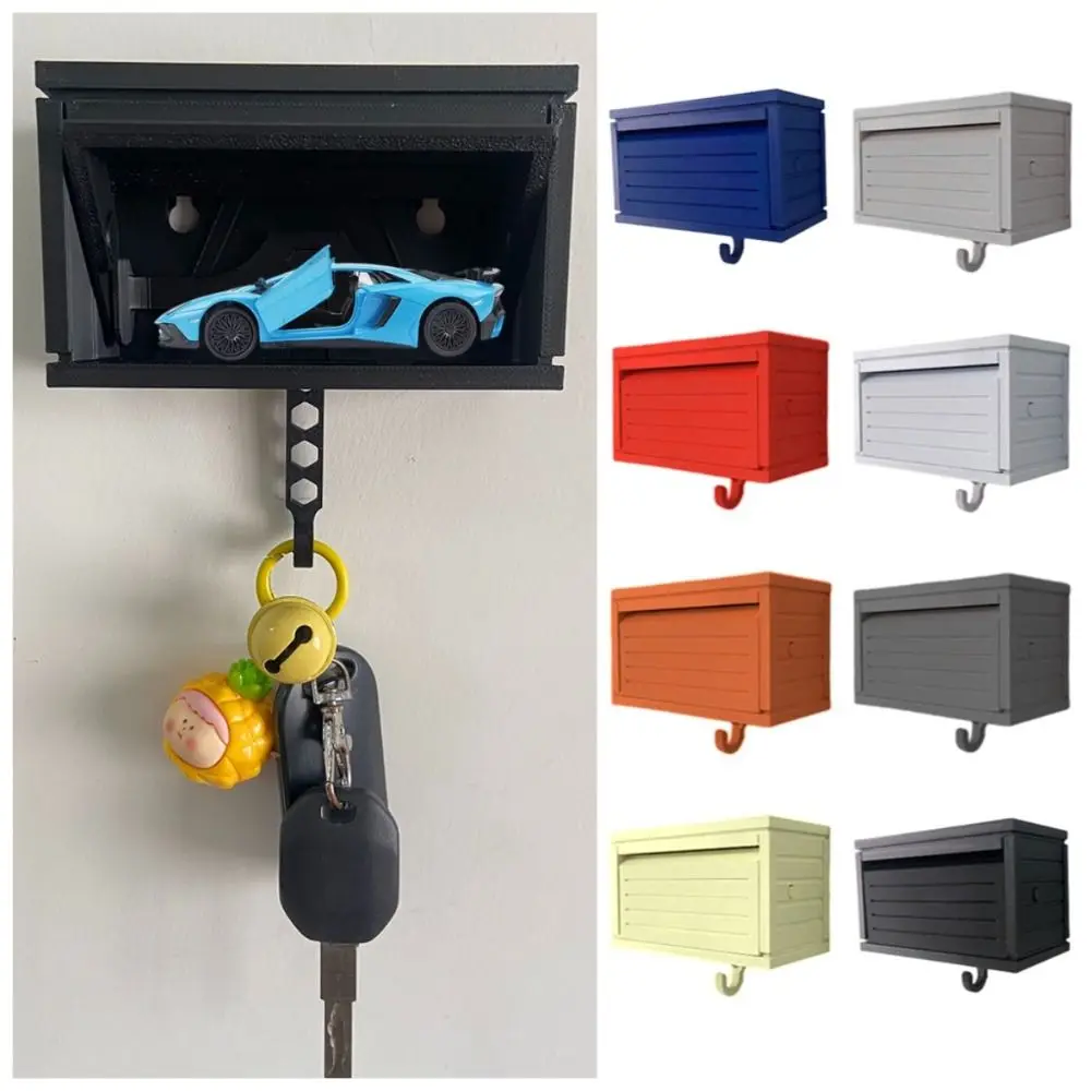 Creative Car Garage Key Holder with Opening Door Funny Wall Mount Key Rack Easy Installation Space-saving Car Key Hook Bracket