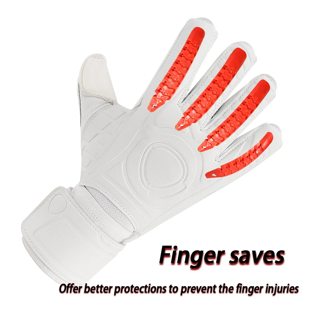 Finger Save Goalkeeper Gloves Football High Quality Latex Guard Protection Kids Adults Soccer Strong Grip Fingerave Goalie Glove