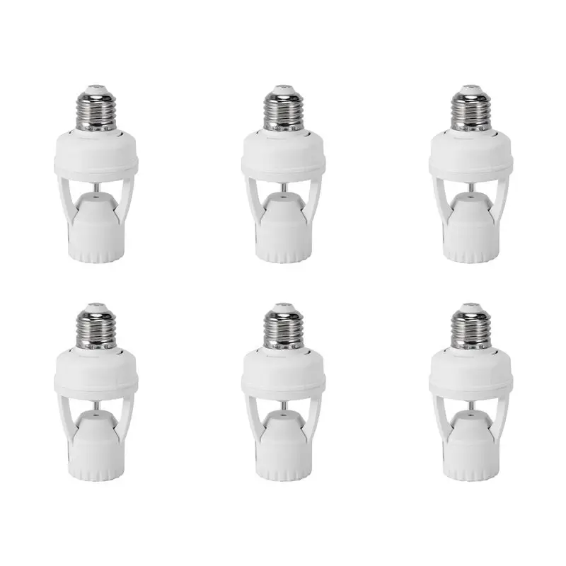 6X AC 110-220V 360 Degrees Pir Induction Motion Sensor IR Infrared Human E27 Plug Socket Switch Base LED Bulb Holder
