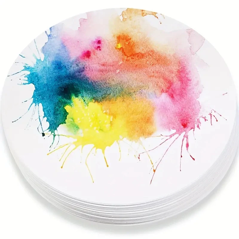 50/100PCS 25cm（10 in） Circular white cardboard, simple and pure color painting, lead drawing paper, round surface