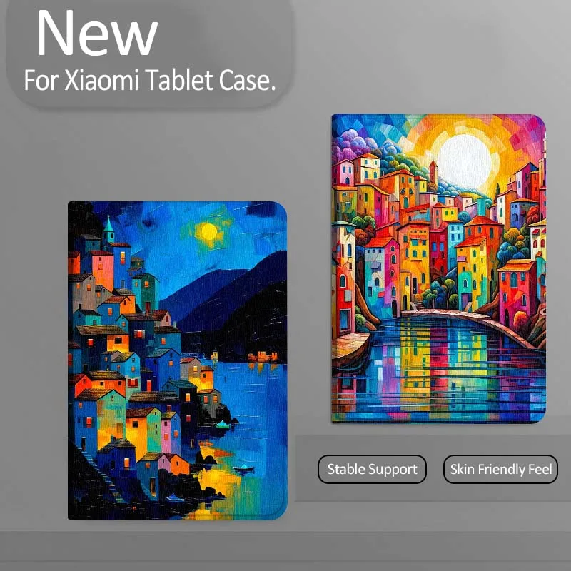 

Красочный чехол для планшета с видом на город и реку для Xiaomi Redmi Mini Pad SE K 2 4 5 6 7 8 2023 2025 11 8.8 11.2 10.1 Pro, подарок