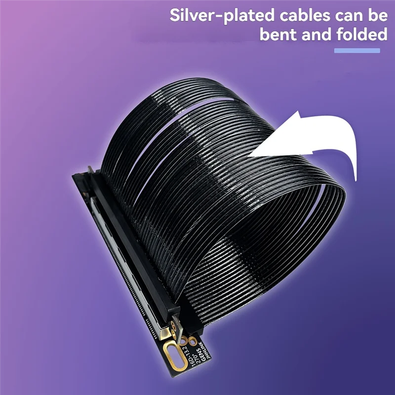 Classic-Pcie 5.0 X16 Riser Cable For NZXT H1 270° Reverse Right Angle Silver Plated Cable GEN 5/4 64GB/ S GPU Extension Cable 20