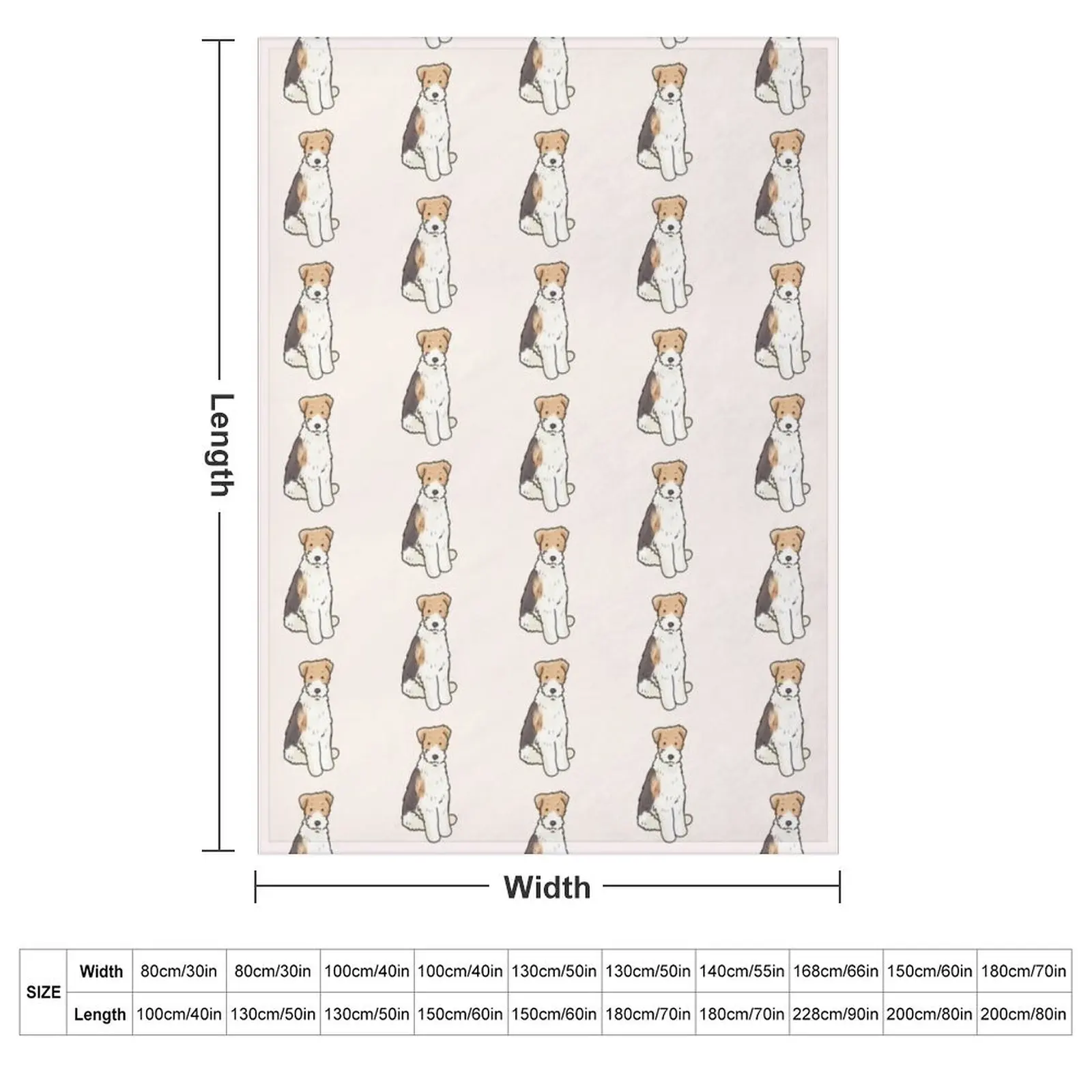 Cute Wire Fox Terrier dog illustration Throw Blanket Picnic blankets ands Sleeping Bag Blankets For Sofas Blankets