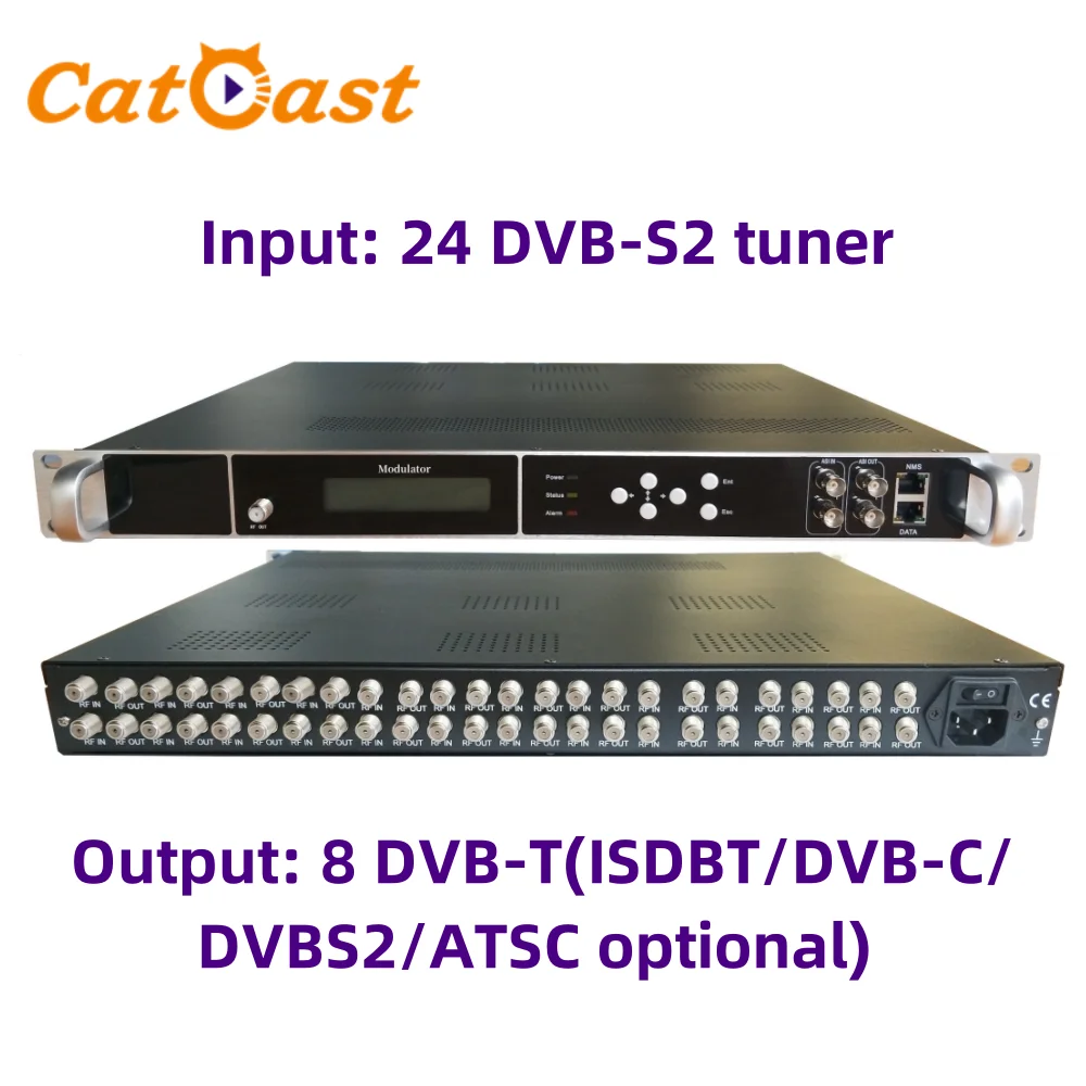 T2MI Transponder DVB-S2 Tuner to 8 16 carriers DVB-S2 DVB-T DVB-T2 DVB-C ISDBT ATSC RF Digital Modulator convertor