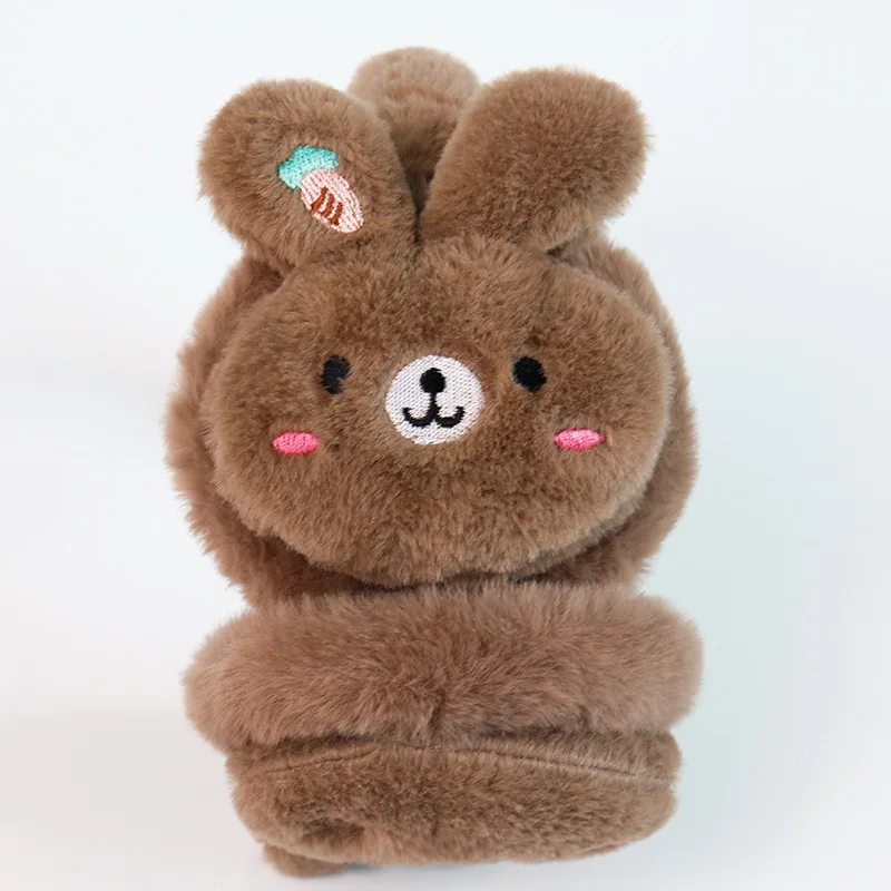 Penutup Telinga Hangat Musim Dingin Berbentuk Kelinci, Kucing, Beruang untuk Anak Perempuan, Penutup Telinga Kartun, Penutup Telinga Anti Dingin untuk Luar Ruangan, Pelindung Telinga