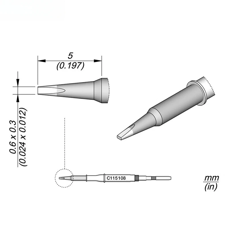 JBC Nano Tools Special C115 Series cincel tipo cabeza de hierro [entrega en 60 días]