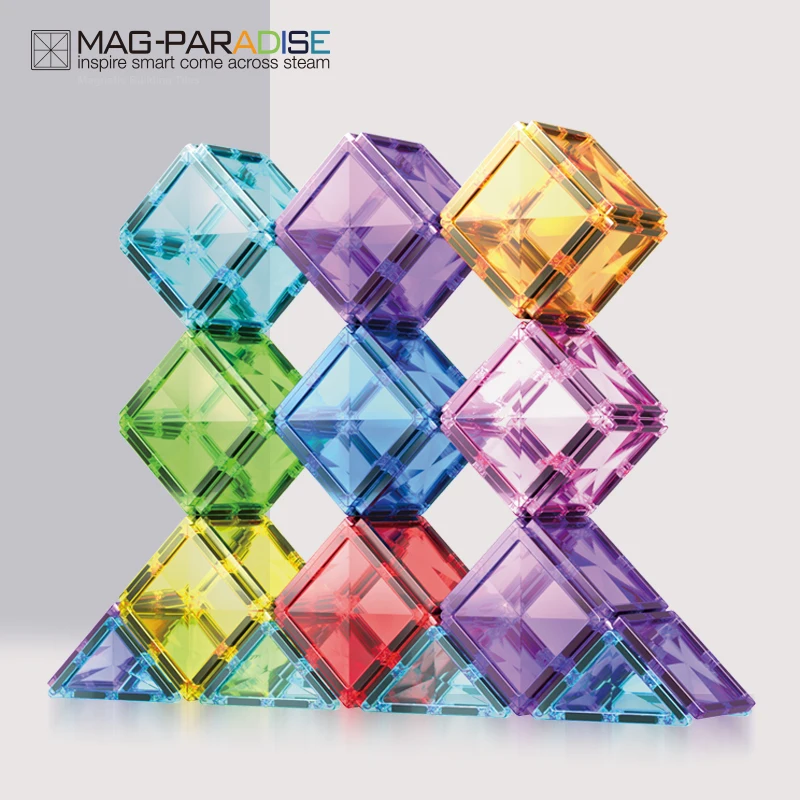 Magnetische Bausteine Konstruktion Starke Magnetfliesen Kinder Montessori Lernspielzeug für Kinder Weihnachtsgeschenk