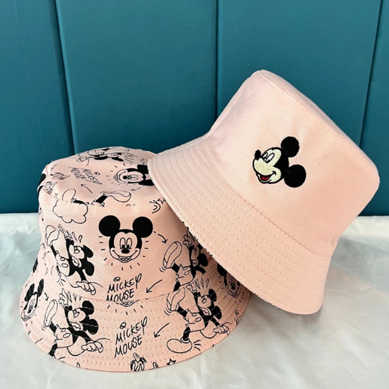 Disney Mickey Fisherman Hat Children Spring Qnd Autumn Hat Cartoon Printing Basin Mickey Hat Fashion Sun Hat Fisherman Hat