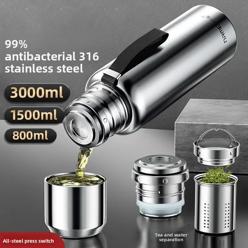 

Большая емкость, портативная чашка для заваривания чая из нержавеющей стали 36, уличная изолированная кастрюля, мужская бутылка для воды Sle