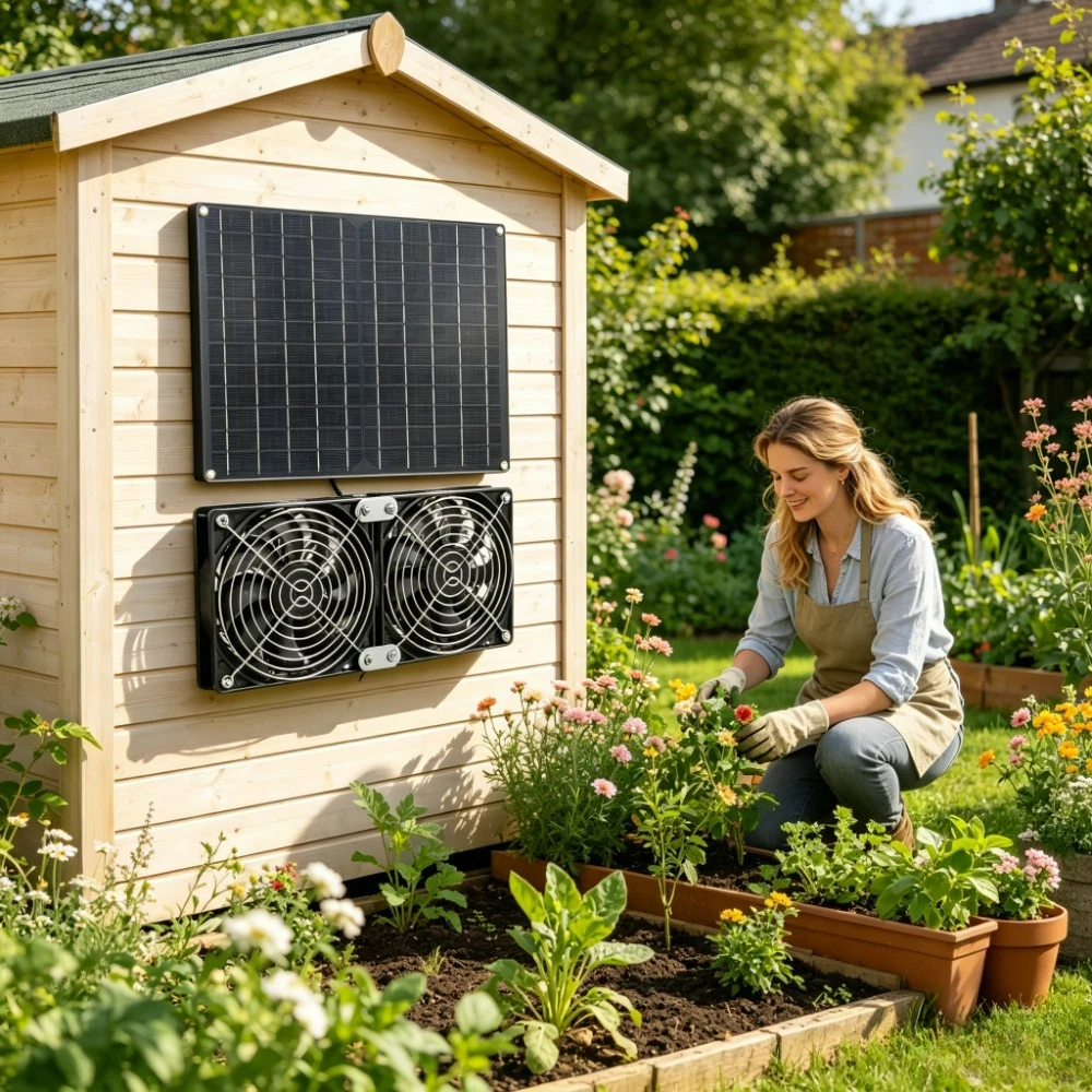 

NEW Low Noise 15W 20W Solar Powered Dual Fan Kit Ventilation Exhaust for Dog House Chicken Coop Greenhouse Shed Durable