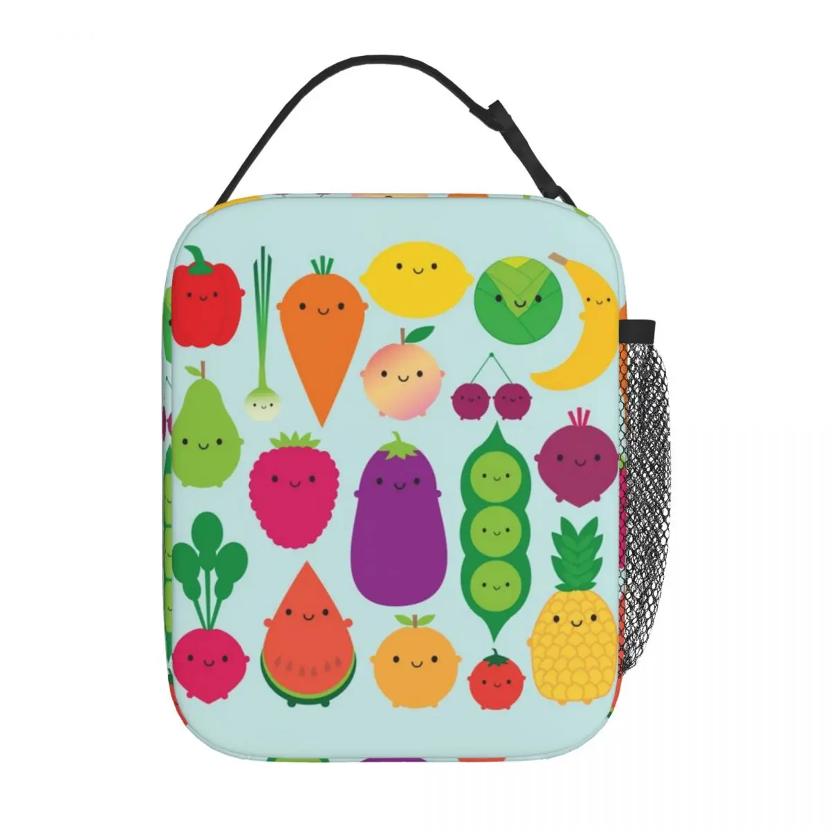 5 A Day Fruit And Vegetables Insulated Lunch Bag for Women Kids Leakproof Food Boxes Thermal Lunch Box Tote
