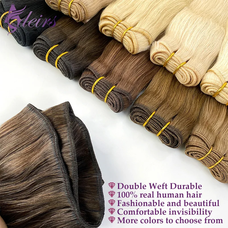 

ADEIRS High Quality Human Hair Wefts Extensions Hair Weaves Bundles Real Human Natural Hair Double Weft Black Brown Blonde