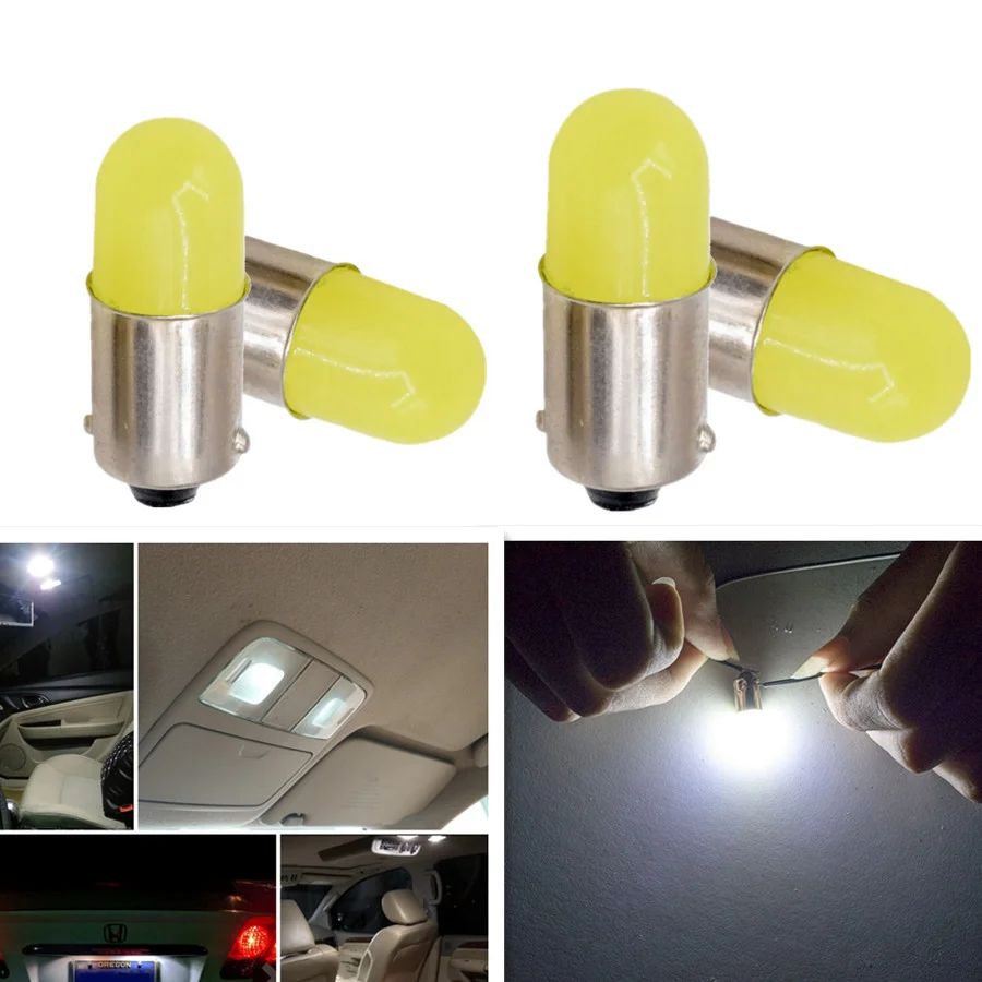 2PCS DC12V BA9S LED T4W H6W T11 363 Round 3D COB Led Bulb Car Interior License Plate Light Marker Reading Door Auto Lamp DC 12V