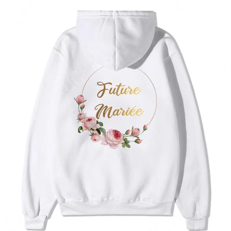 Team Bride Pullover Hoodies Bachelorette Hen Bridal Shower Wedding Party Outerwears French Women Evjf Future Bride Sweatshirts