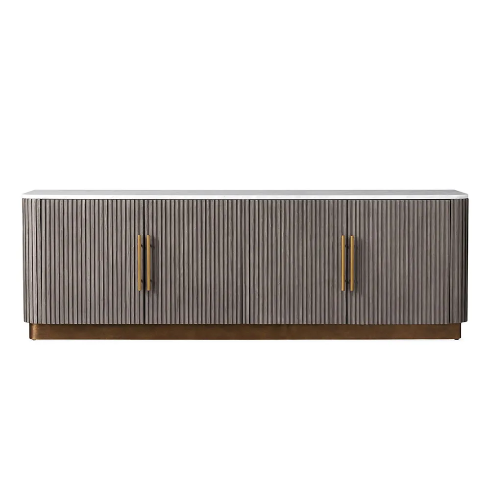 Modern Luxury Mid-Century Wooden TV Cabinet Vintage Antique Royal Living Room Media Console Customizable Colours for Bedroom