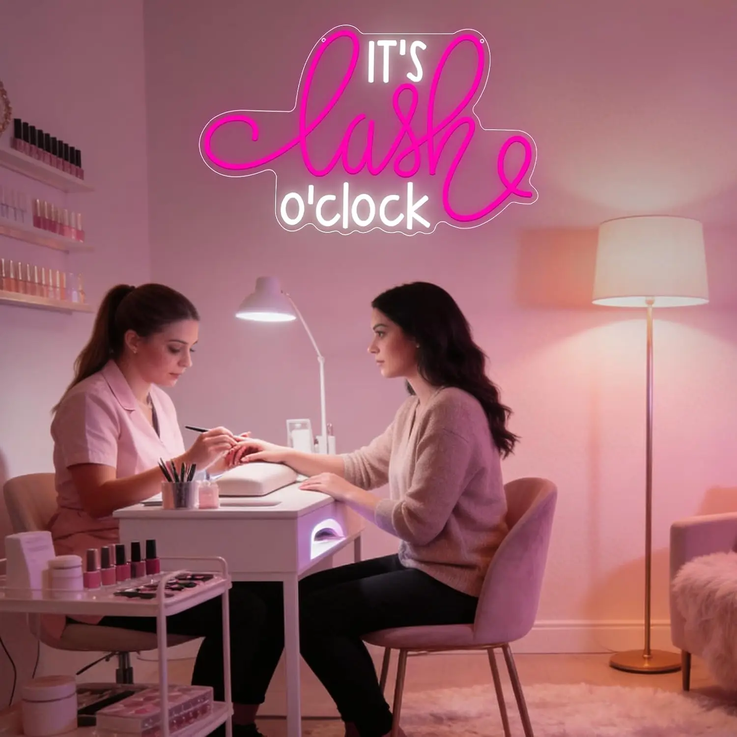 It's Lash O'clock LED Neon Sign USB Neon Lamp Eyelash Salon Beauty Studio Makeup Room Spa Business Wall Decor Birthday Gift