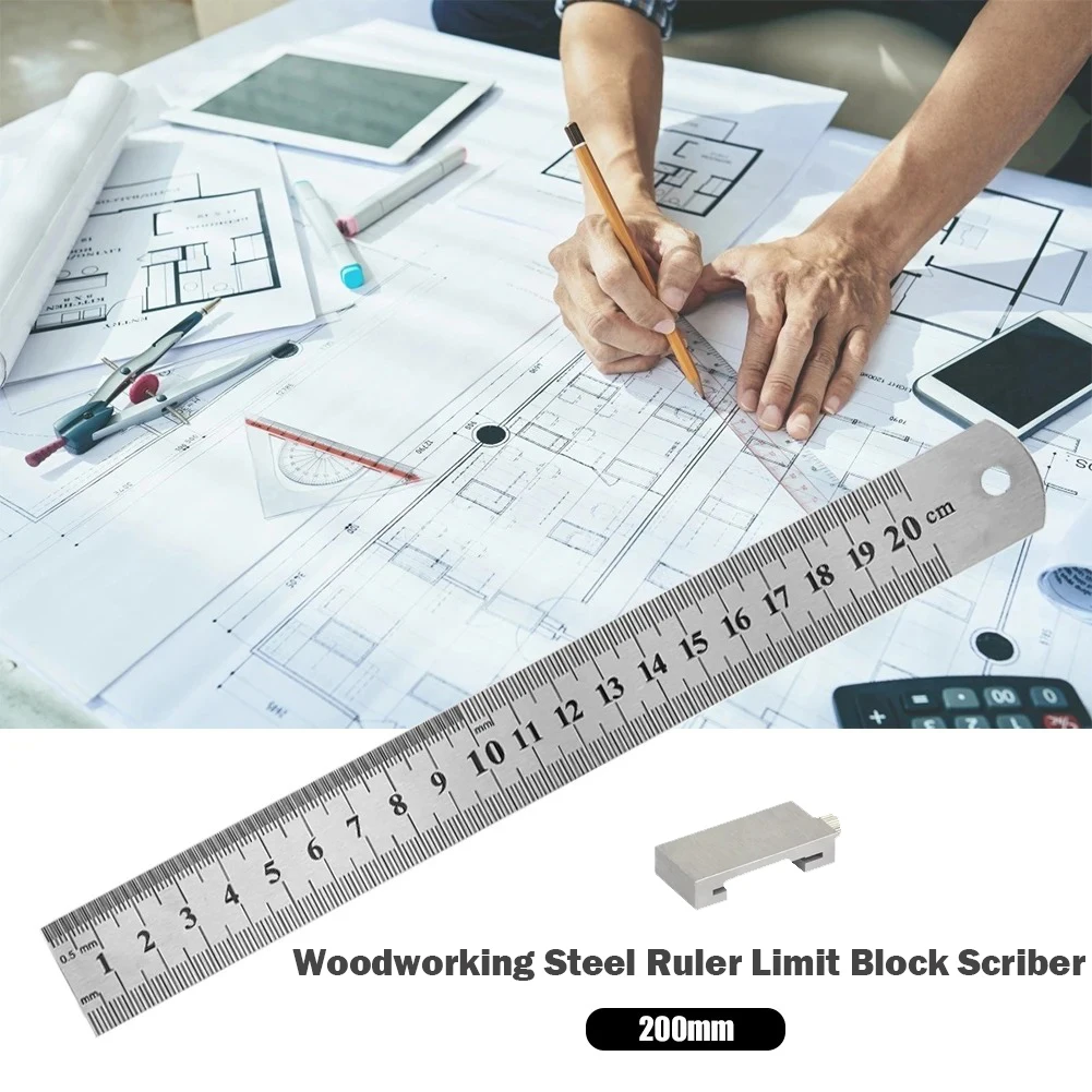 

Swenson Carpentry Tools Carpentry Ruler Measuring Marking Gauge Woodworking Tool Stainless Steel Square Positioning Limit Block