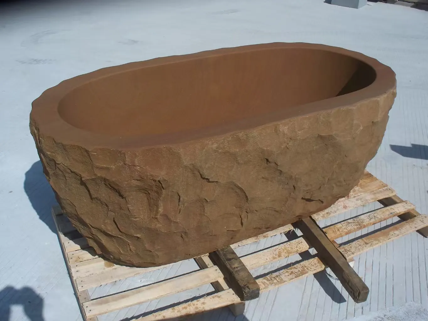 Luxury Stone Baths,Customized Modern Luxury Natural Stone Spa Tub Oval Shape Natural Surface Indoor Hot Tub For Home & Bathroom