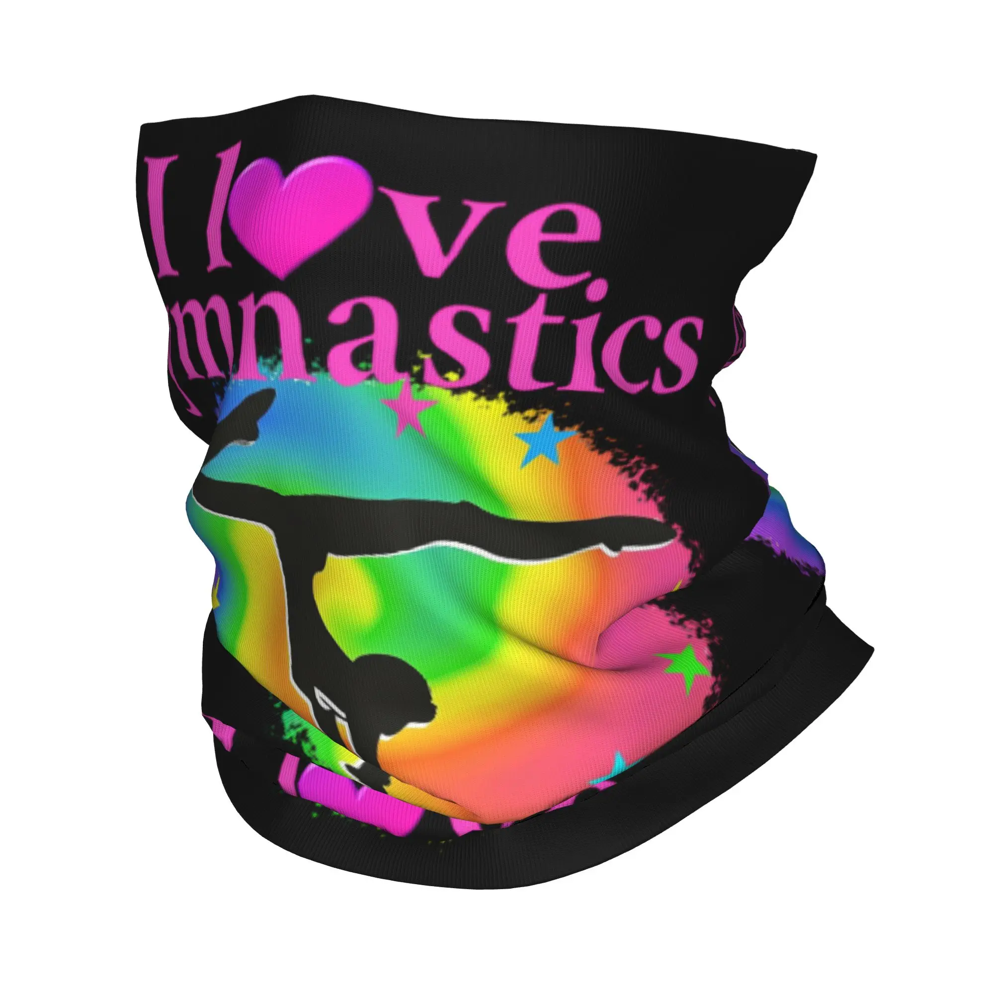 Bandana personalizada rítmica I Love gimnasia baile invierno calentador de cuello mujeres envoltura a prueba de viento bufanda para la cara para senderismo polaina diadema