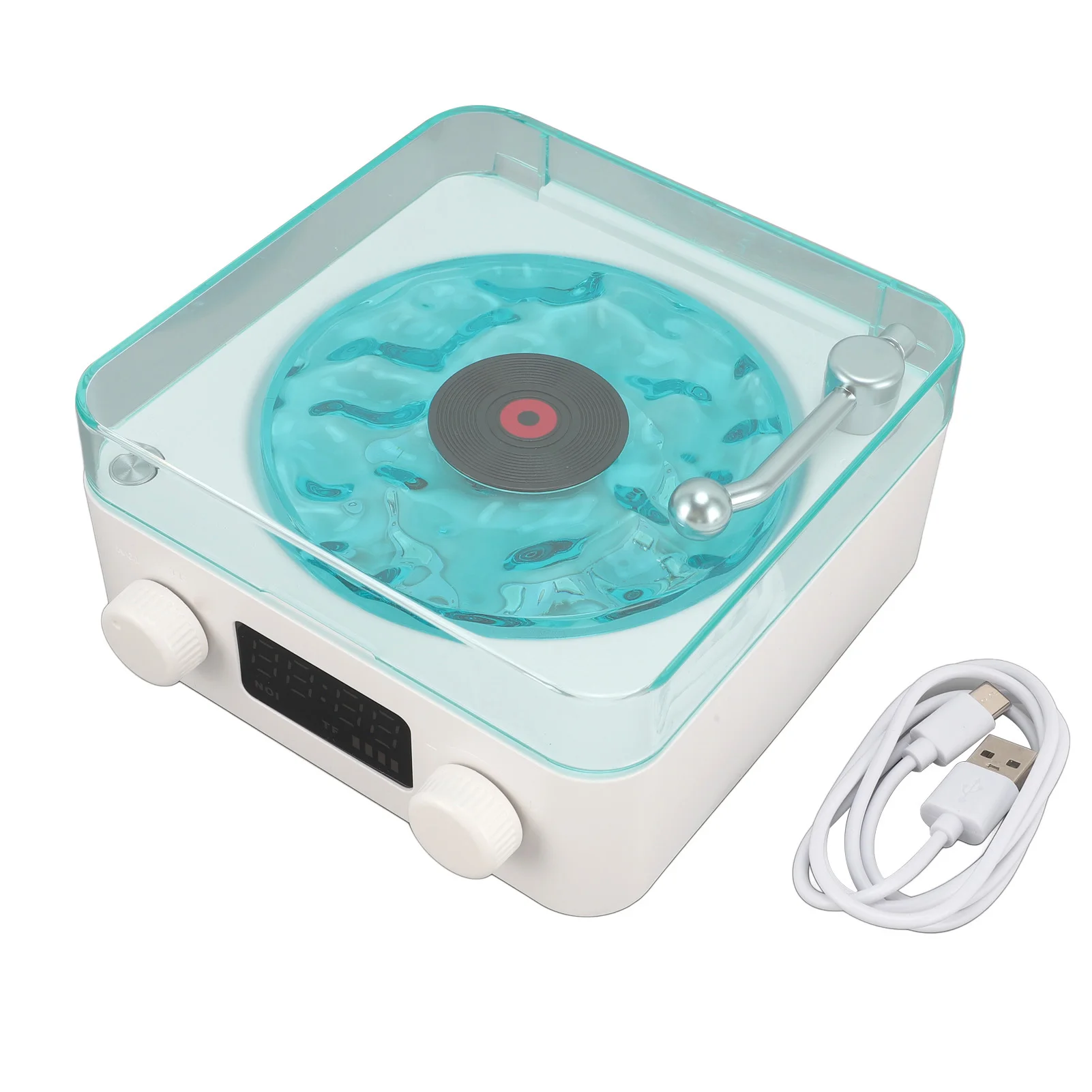 مشغل تسجيل موجات، ضوء ليلي إبداعي، 4 أوضاع تشغيل موسيقى، موجات متعددة الوظائف، عرض وقت مكبر الصوت للنوم #1