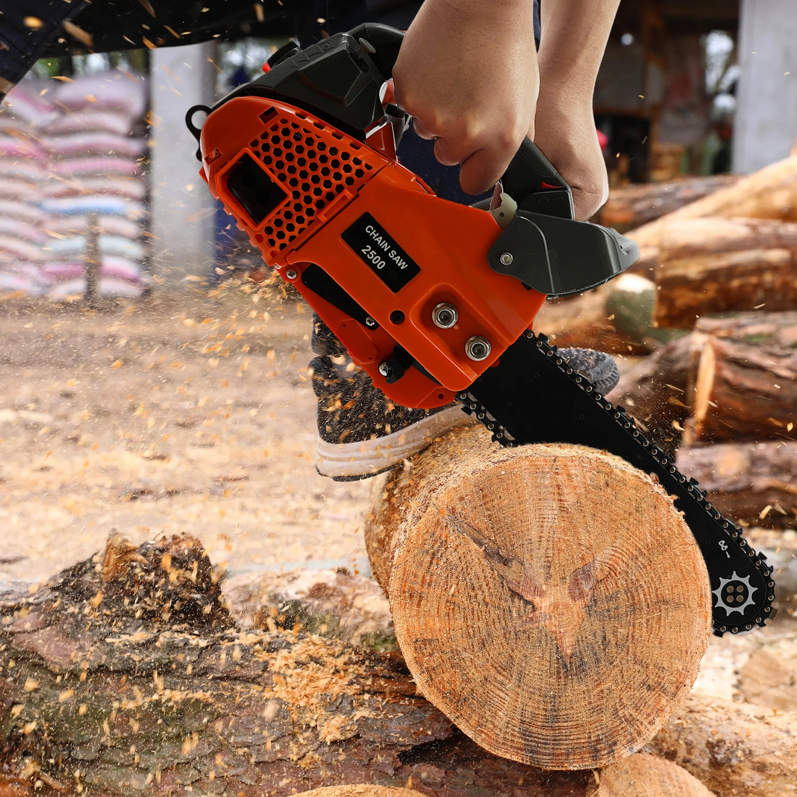 Top Handle Chainsaw, Gasoline Chainsaw, 2-Stroke Engine Chainsaw for Tree Wood Cutting