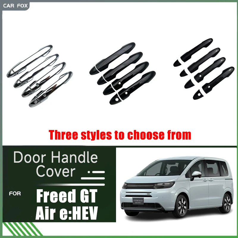 

Door Handle Covers For Honda Freed GT MK3 Freed Air e:HEV 2024 Chrome Gloss Black Carbon Fiber 4PCS ABS Stickers Car Accessories