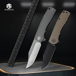 Petrified Fish PFP03 Portable Folding Knives for Men Aluminium Handle Sharp Blade Hunt Knife EDC Bushcraft Outdoor Hiking