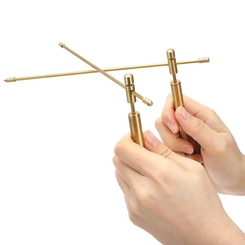 ABSU Flexible Divining Rods Copper Dowsing Rod, Rotation Tool 2 Pieces Solid Copper And Brass Dowsing Rods With Gift Box