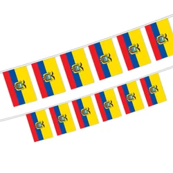 Aerlxemrbrae  20pcs/lot  Ecuador  bunting flags 14x21cm  Pennant  Ecuador  String Banner Buntings Festival Party Holiday