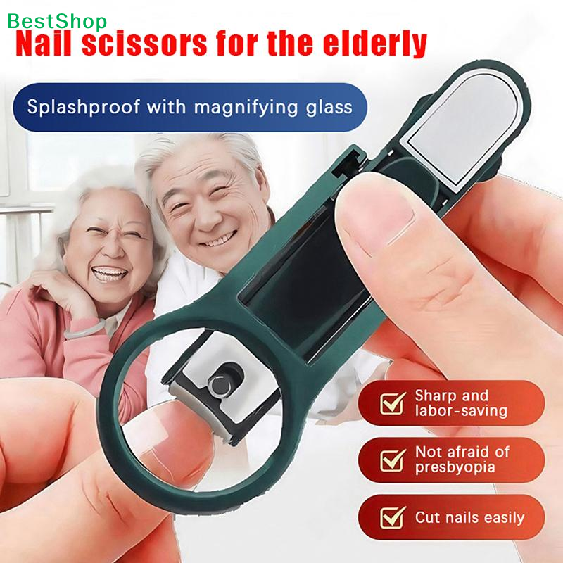  ✍️Splashproof Magnifying Glass Nail Clipper for Elderly,Labor-Saving Sharp Nail Cutter with Magnifier for Seniors 